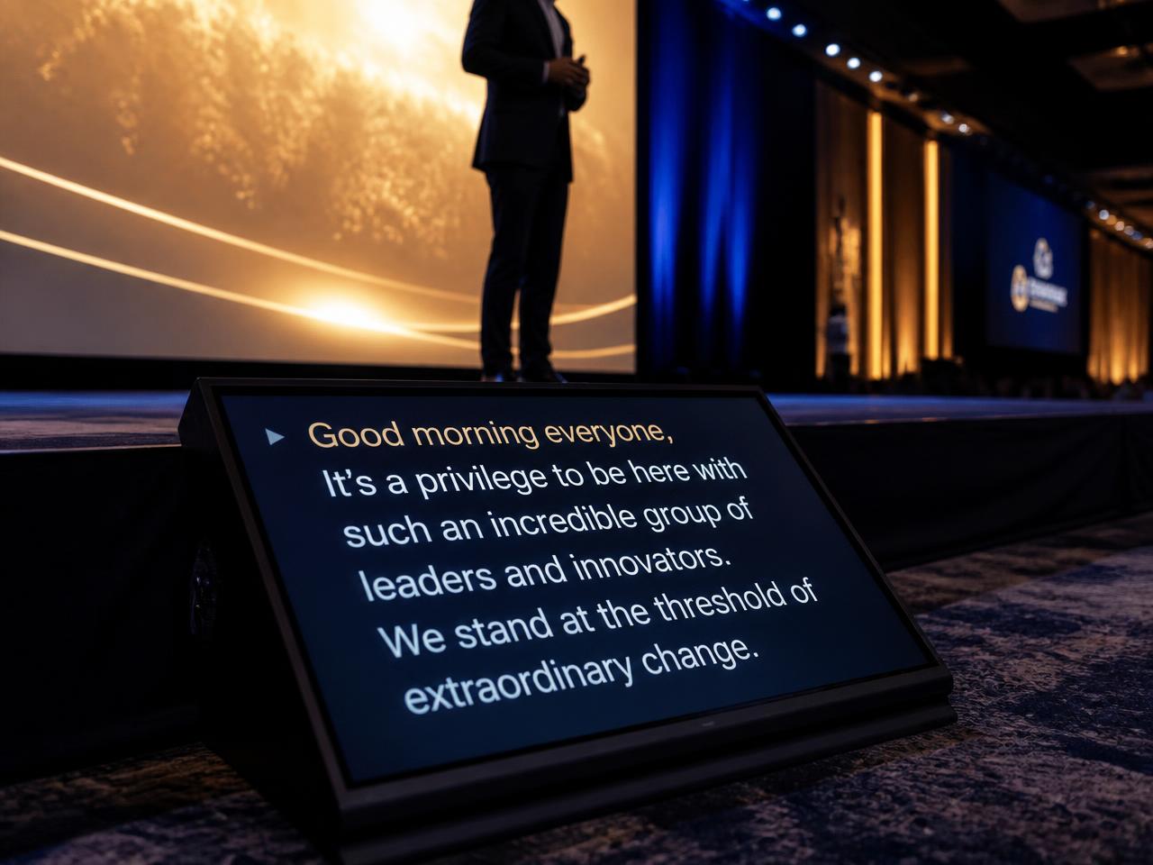Teleprompter da Palco durante una produzione professionale